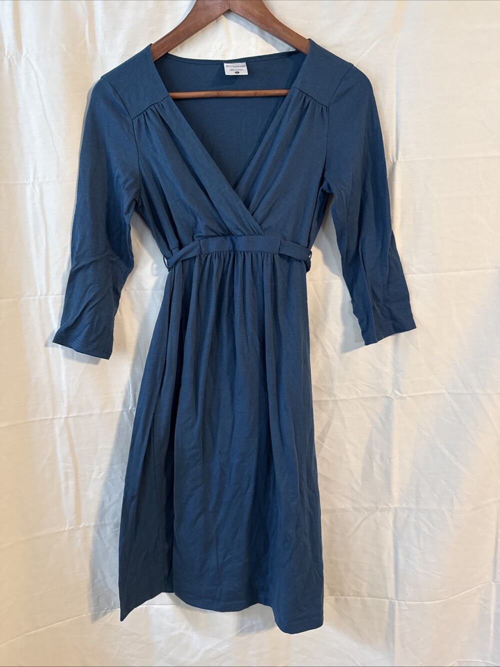 MOTHERHOOD MATERNITY Blue Small V-Neck Stretch Tie Dress